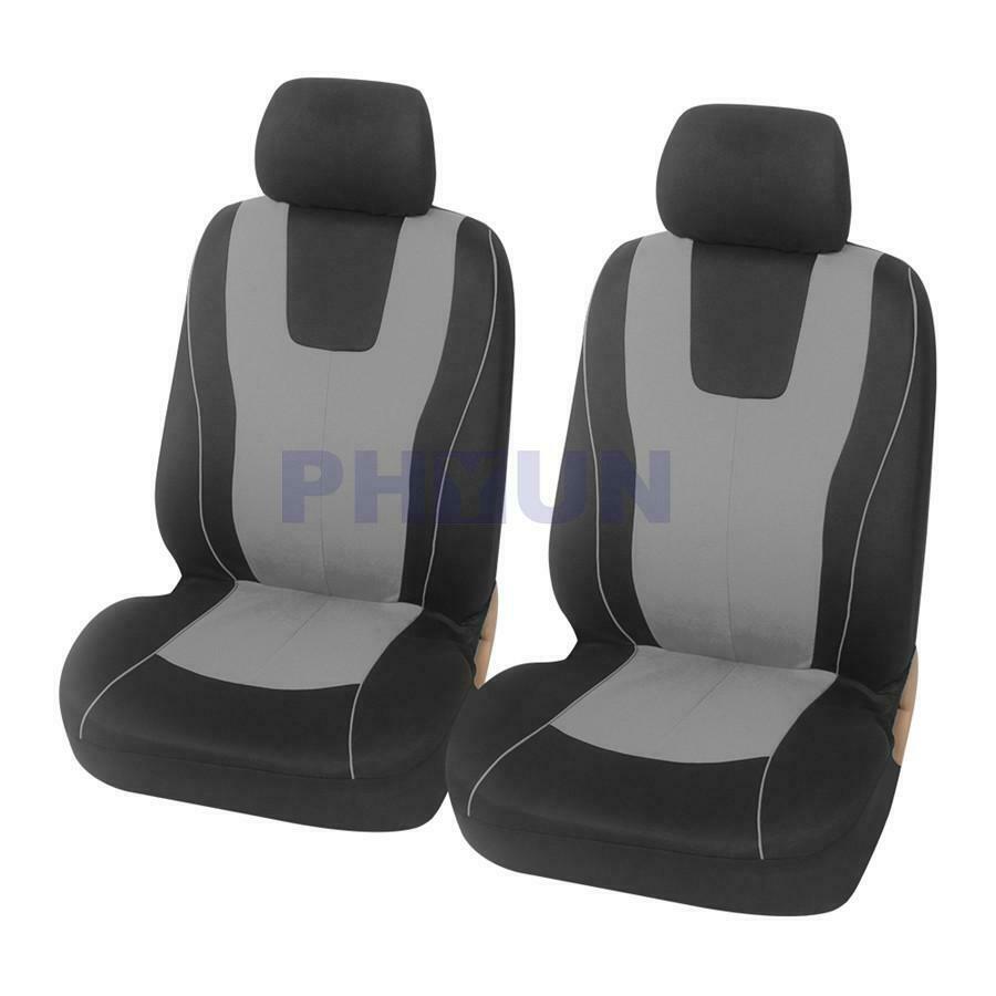 1 Set 5-Seater Black+Gray Car SUV Seat Covers Cushion w/Hooks Washable Universal