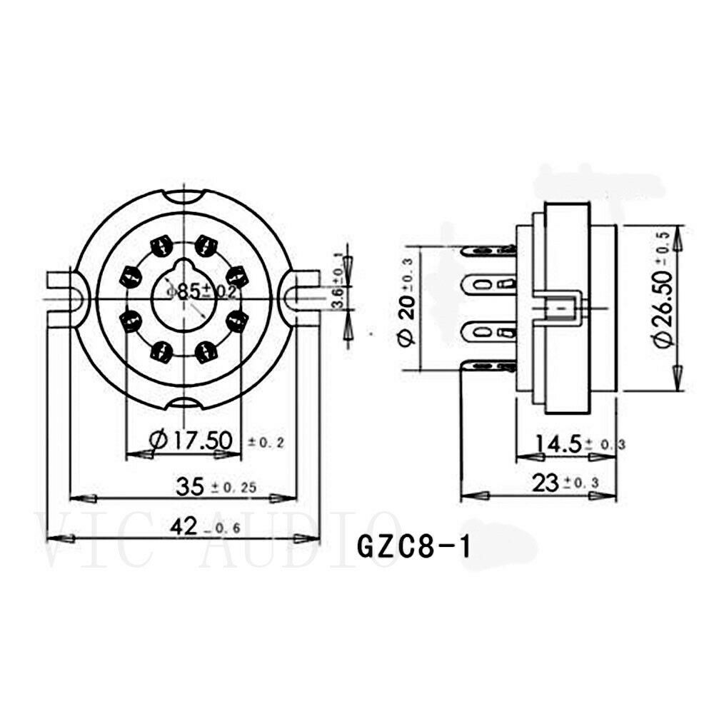 10PCS Ceramic 8PIN Tube Socket K8A For  EL34 6L6 GZ34 KT88 6SN7 Vacuum Tube Amp