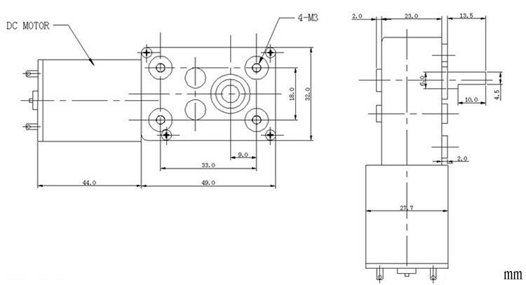 70JSX DC 12V 11500RPM 170RPM Output Rotary Speed Reducer Worm Geared Box Motor