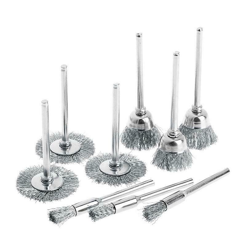 9 Steel Brush Wire Wheel Brushes Die Grinder Rotary Electric Tool for Engraver