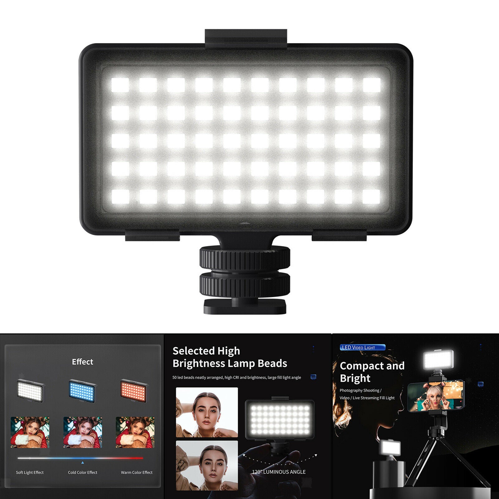 LED Camera Light for Camera Photography Rechargeable Full Color Portable