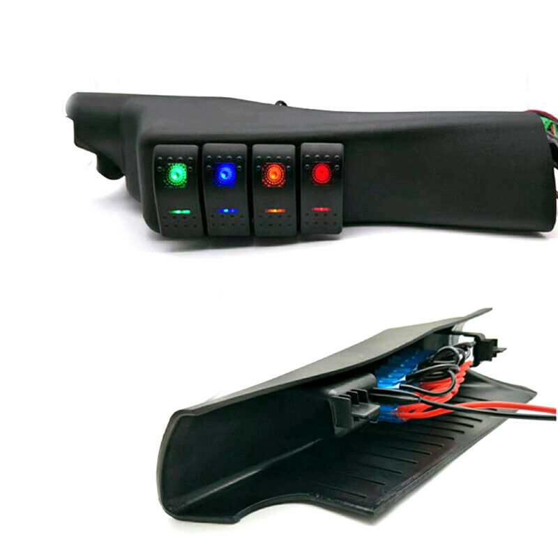Left Side A-Pillar Four Rocker Switch Pod Panel Fit For Jeep Wrangler JK 07-17
