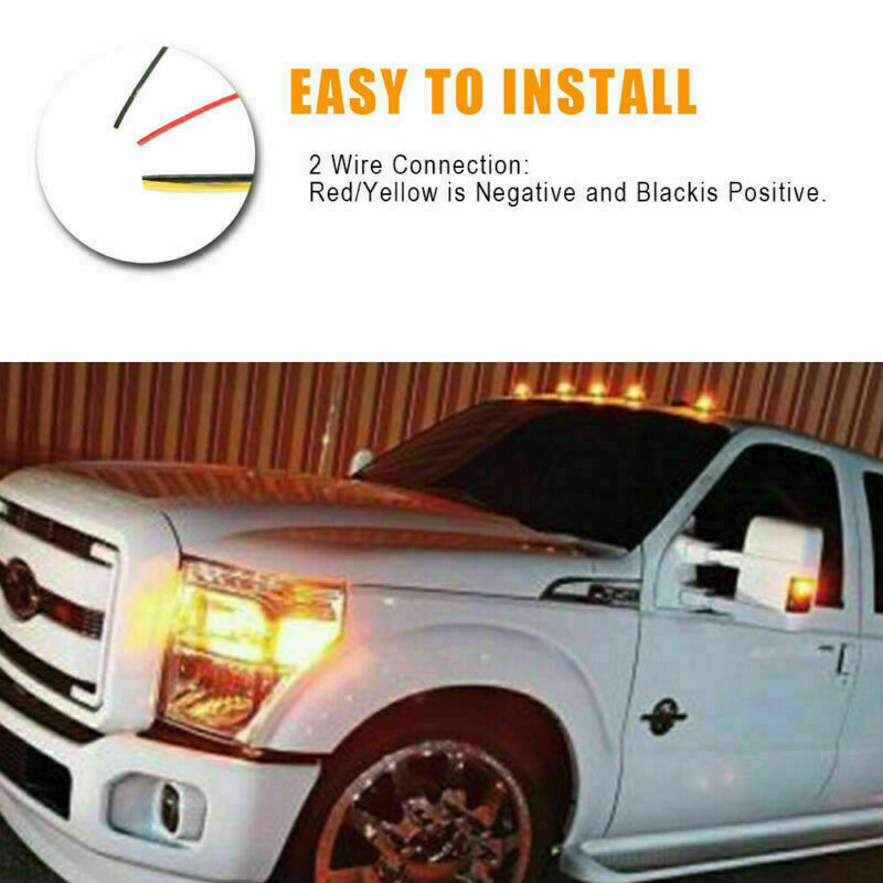 5x Red + 5x Amber 2.5" LED Side Marker Clearance Lights fit Trailer Truck Pickup
