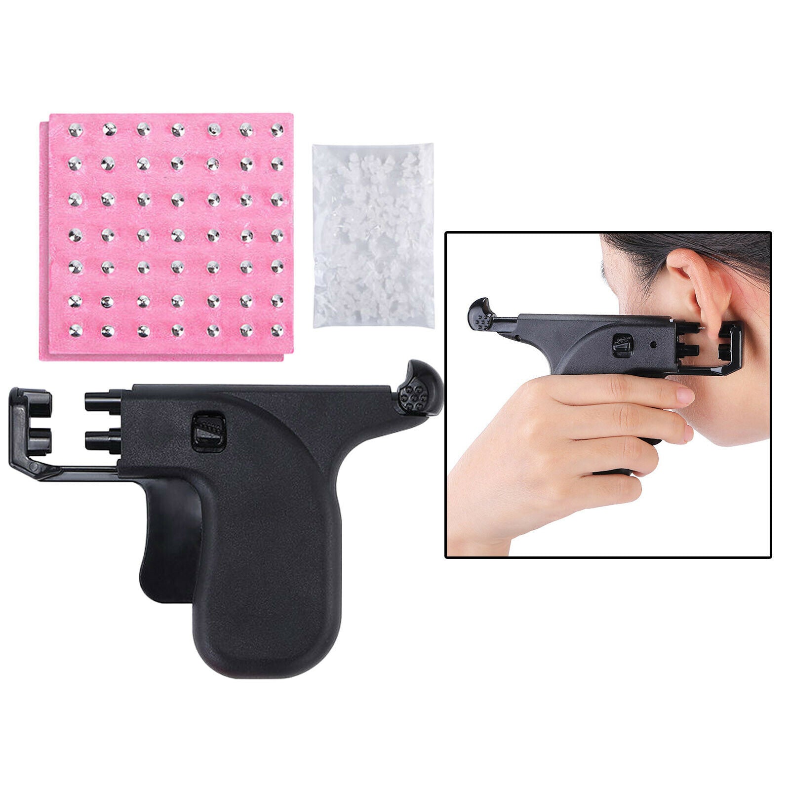Ear Navel Body Piercing Gun 98pcs Ear Studs Set DIY for Salon Home Use
