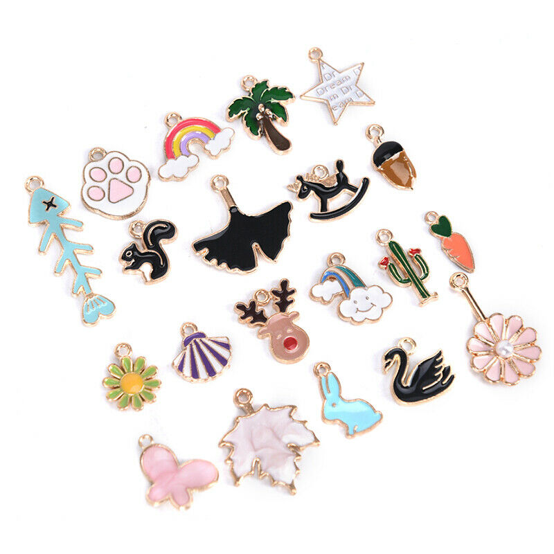 20pcs Bulk Lots Mixed Enamel Charms Pendant DIY Jewelry Making Findings lcJ Fx
