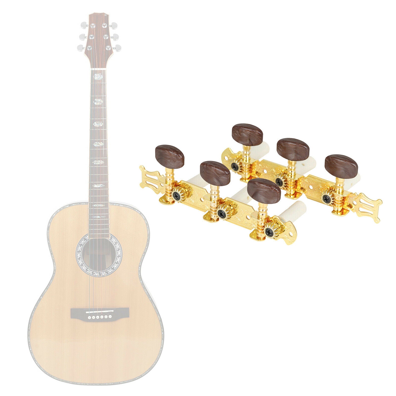 Guitar Tuning Open Tuner Keys 14:1 3L3R for Classical Guitar Luthier Parts