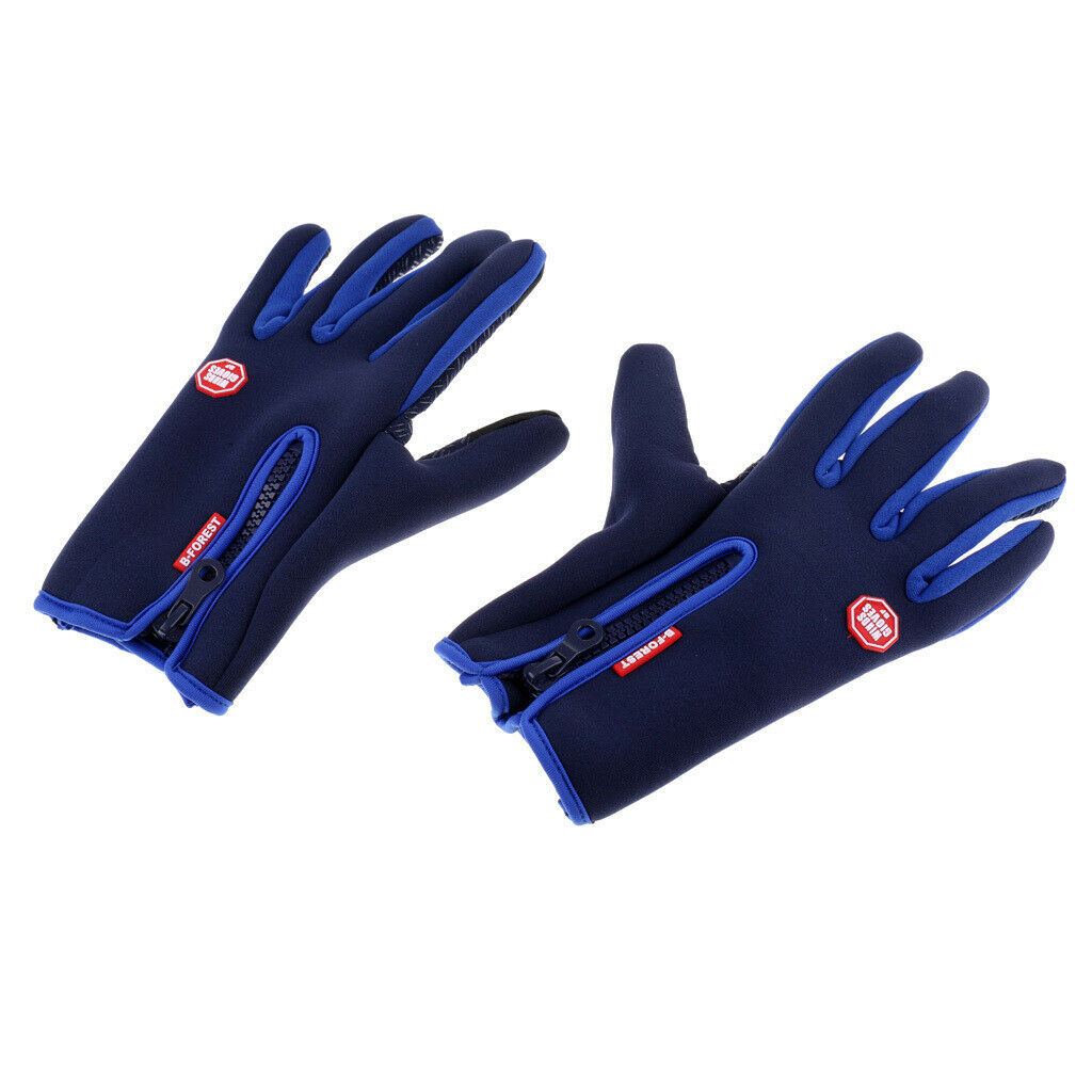 Men Women Winter Warm Gloves Motorcycle Touch Screen Gloves S  Blue