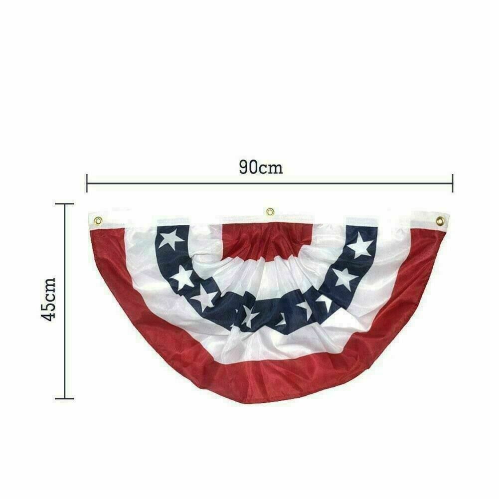 Semicircle American Flag Pleated Fan Flags USA Bunting Patriotic 45*90cm