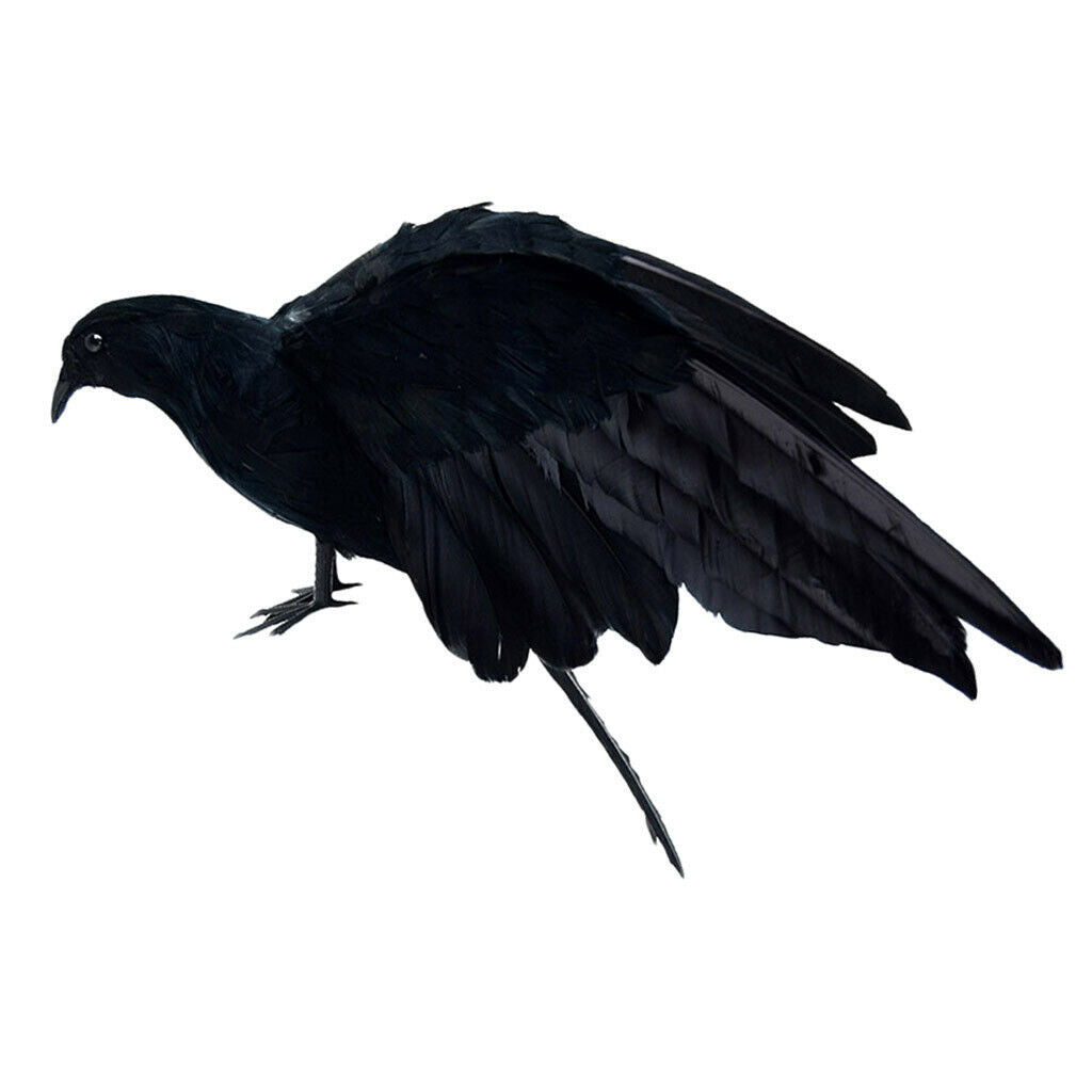 Artificial Crow Ravens Halloween Decoration Re stic Feathered Ravens