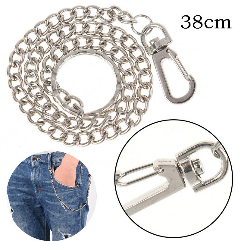 Extra Long Strong Metal hipster Key Wallet Belt Ring Clip Chain keychai.l8