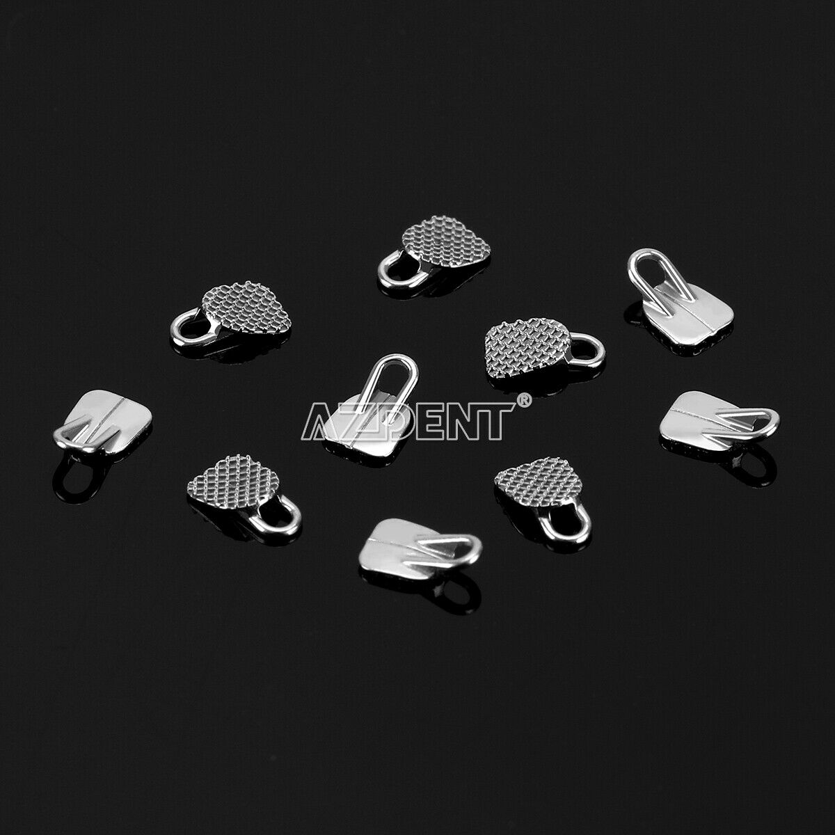 50X Dental OrthoConsumables Rectangular Bondable Traction Hook Lingual Button