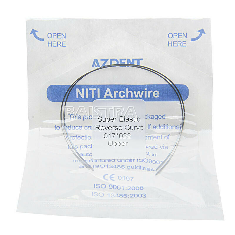 50X Dental Super Elastic Reverse Curve Niti Rectangular Arch Wire 17X22 Upper