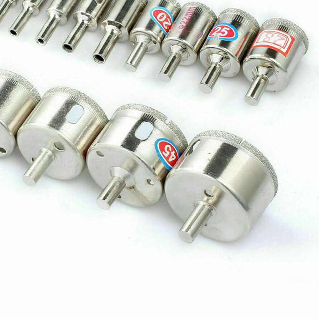 16PC Diamond Holesaw set Holes Saw Drill Bit Glass Marble Ceramic Cutter Tile