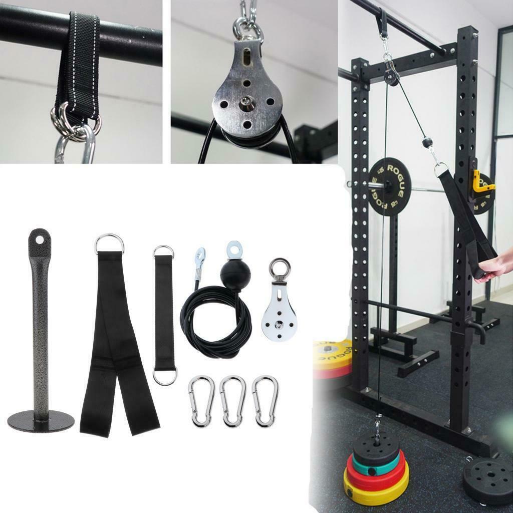 DIY Pulley Cable Machine Attachment Gym Triceps Blaster Loading Pin Straps