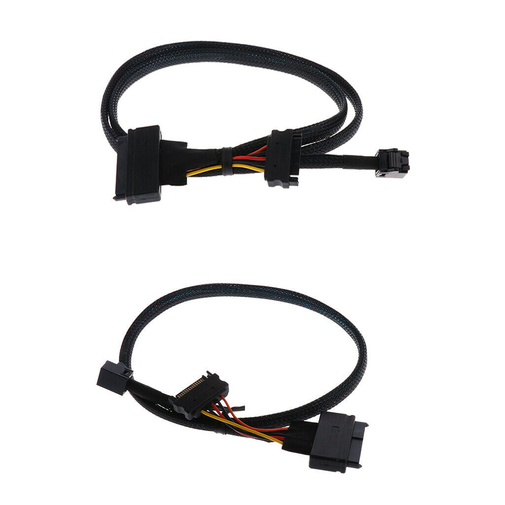 0.5m Copper core U.2 (SFF-8639) to HD Mini-SAS (SFF-8643) Cable for 2.5" SSD