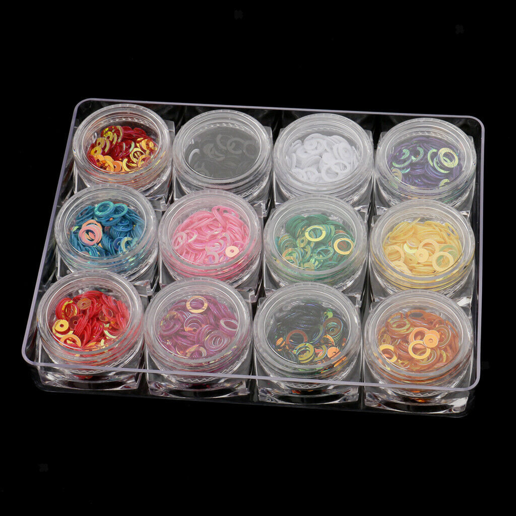 Lot Nail Art Decals Decoration Glitter, Tips kit Sequins Stickers Glitter Set