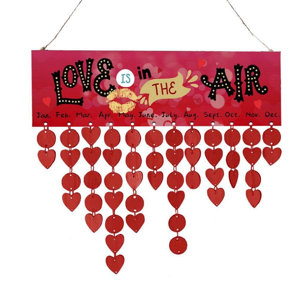 Retro Festive Hanging Wooden Family Friends Birthday Reminder Calendar DIY