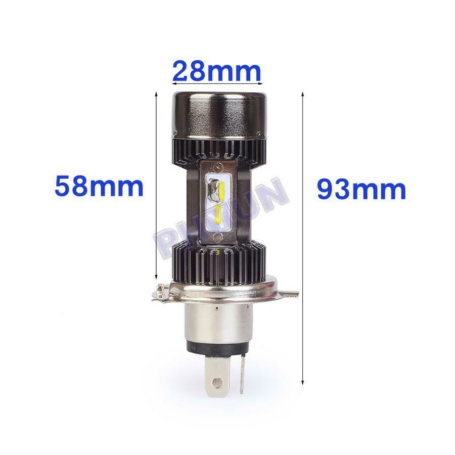 6000K White Light H4 LED Bulb 30W Hi/Lo Beam All-in-one For Motorcycle Headlamp