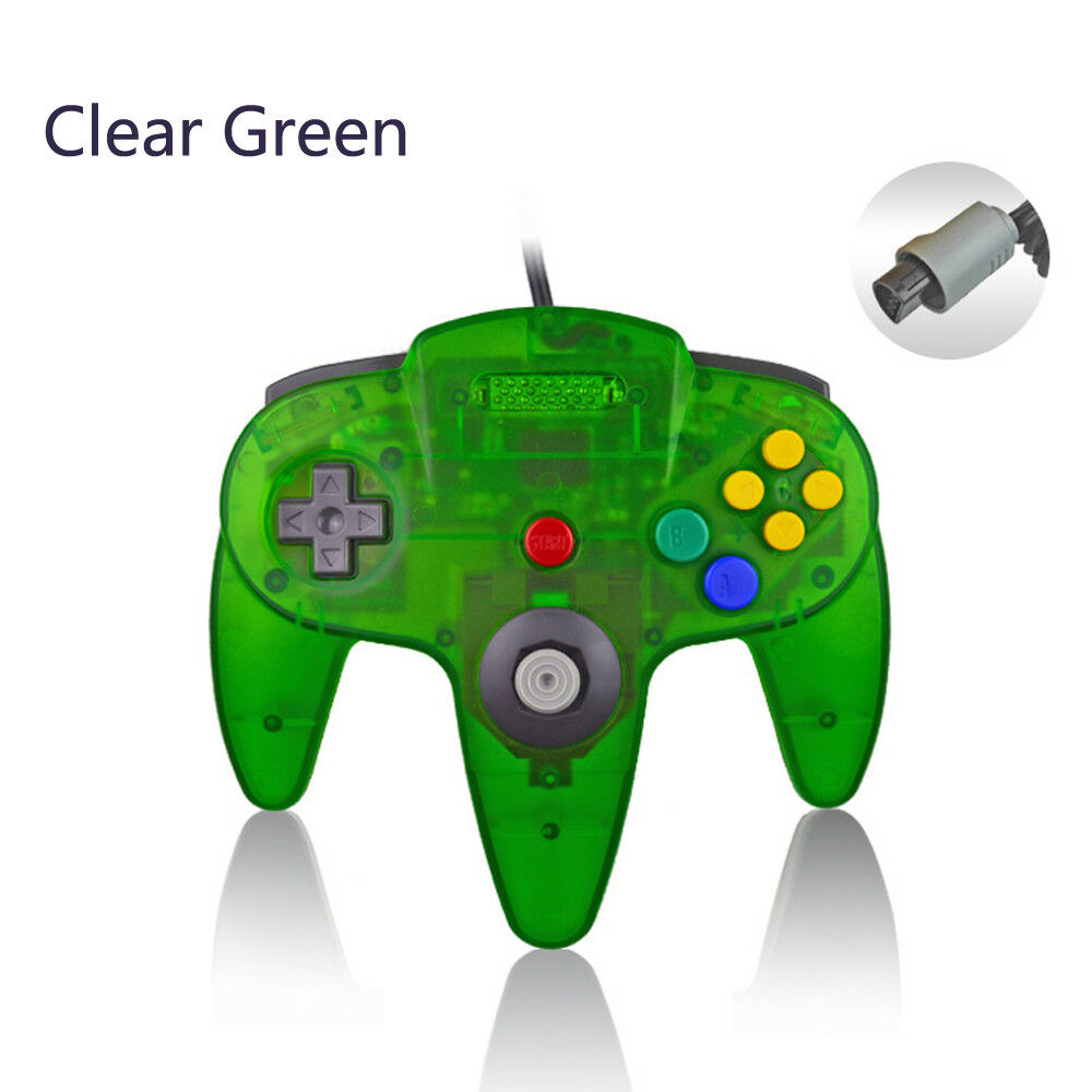 Clear Green N64 Video Wired Classic Controller Gamepad Joystick Joypad