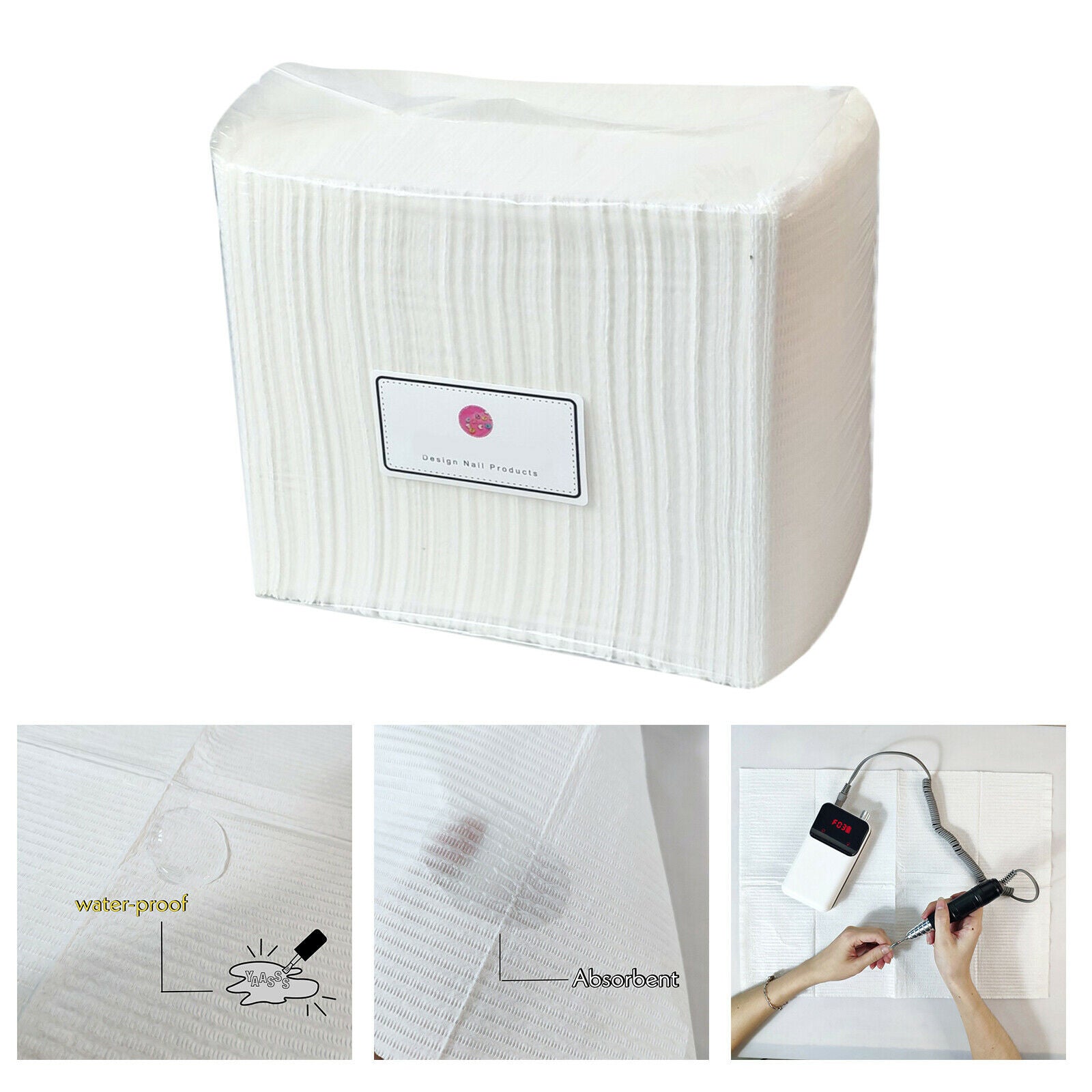 Nail Art Paper Placemat Tool for Manicure Tattoo Home White 125Pcs