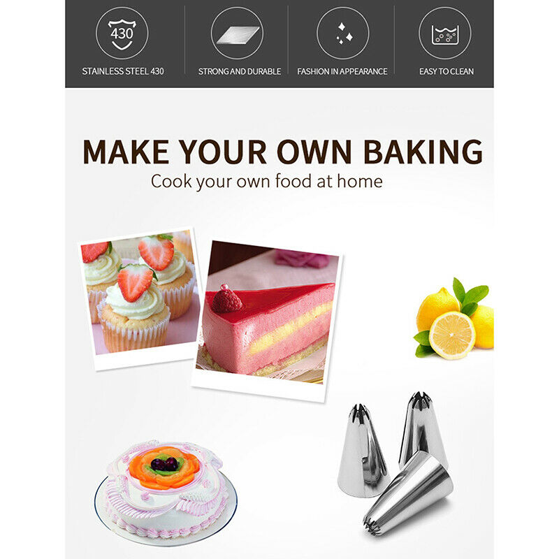 7Pcs/Set Stainless Steel Kitchen 6 Tip Cake Bread Baking Mouth Cake Makin.l8