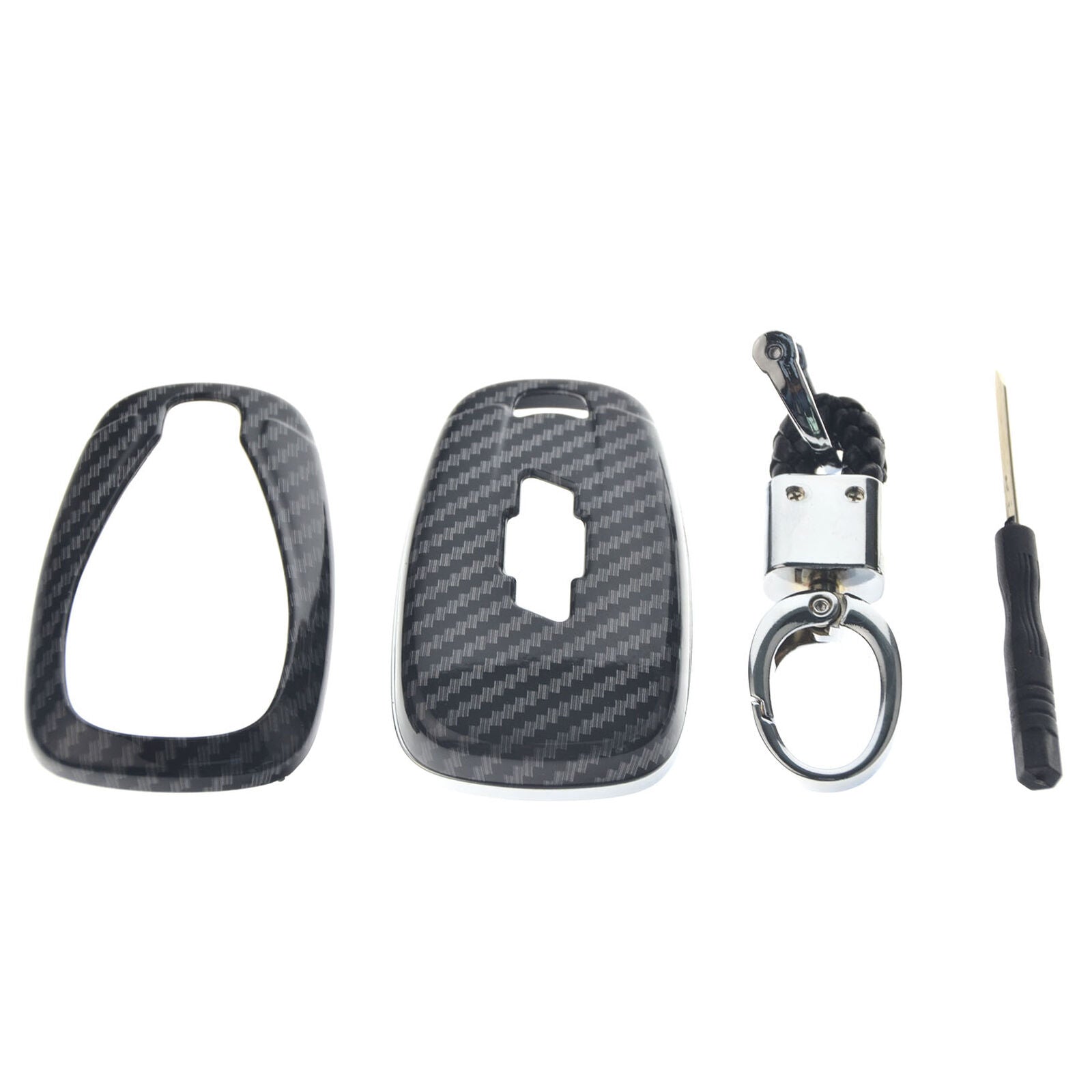 Carbon Fiber ABS Key Chain Protector For Chevrolet Equinox Camaro Malibu Cruze