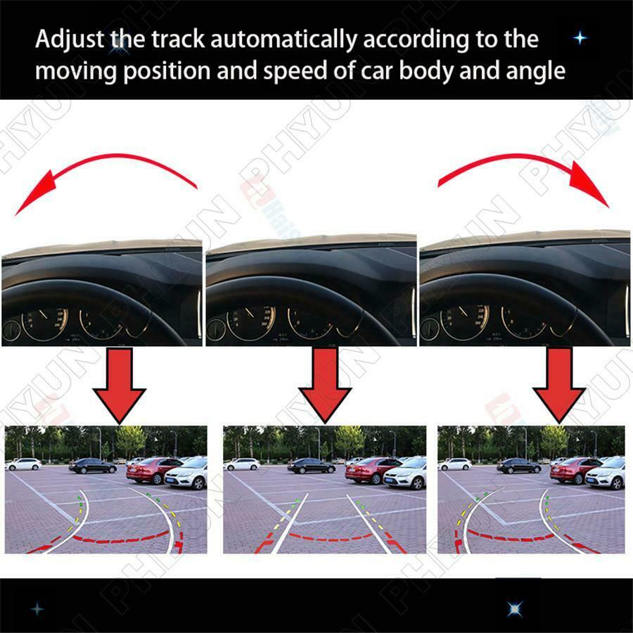 12V HD 8 LED Dynamic Trajectory Car Rearview Camera Reverse Parking Night Vision