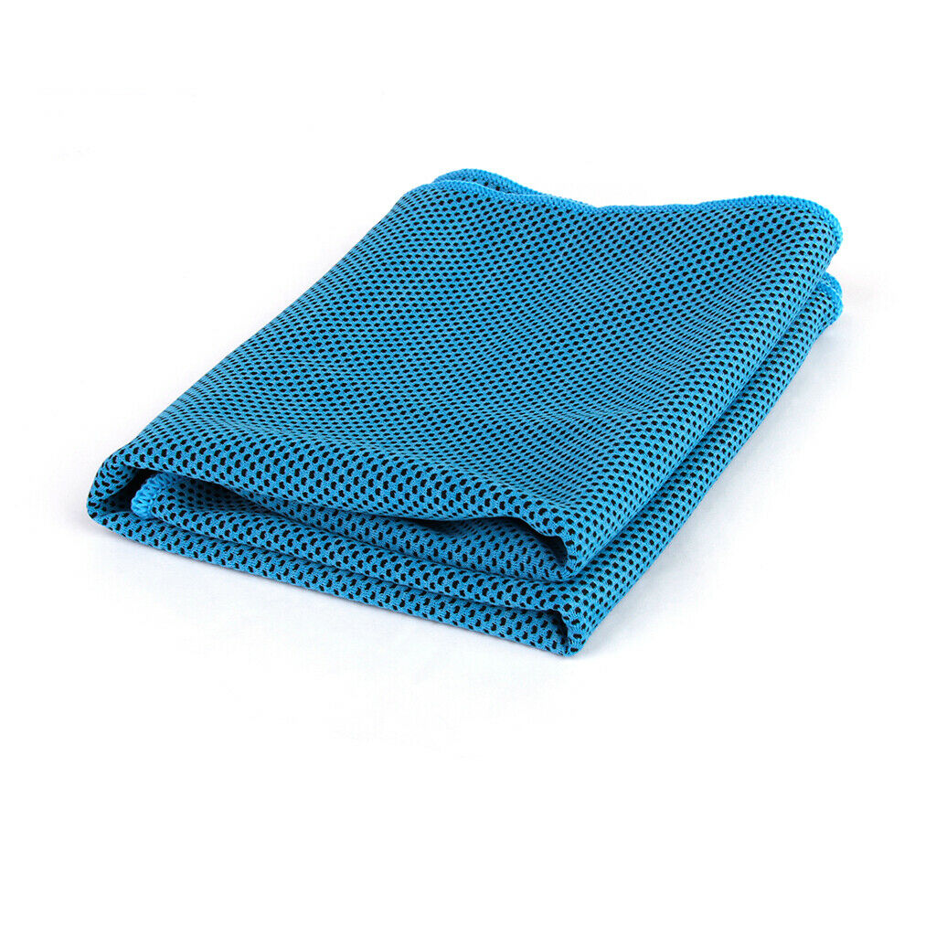 MagiDeal Cooling Ice Towel for Sports Outdoor Exercise Blue + Black