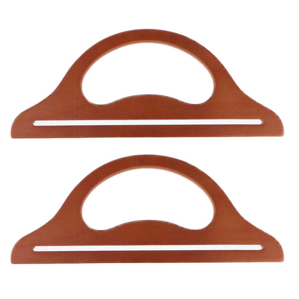 2pcs Wooden Purse Clutch Handbag Bag Handle DIY Purse Making Accessory