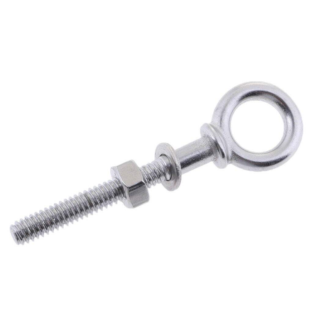 M4 x 40mm Long Lifting Eye Bolts With Washer and Nut - 304 Stainless Steel