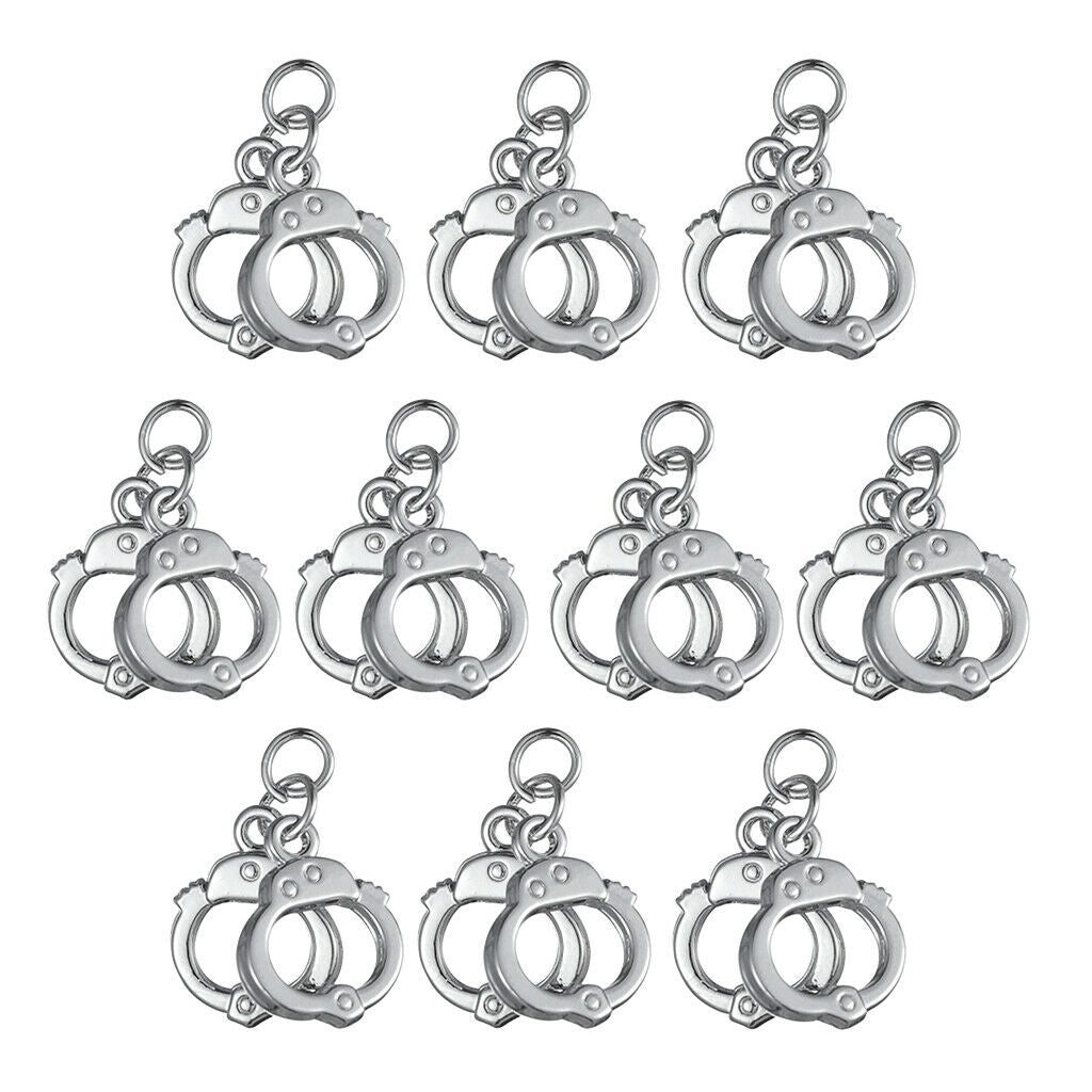 10pcs Handcuff Manacle Charm DIY Handmade Jewelry Making Accessories Sliver