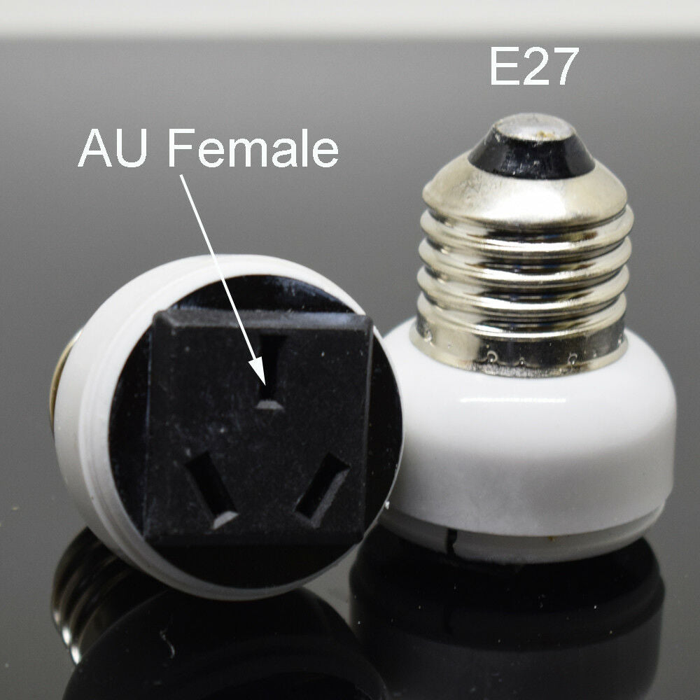 10pcs E27 Male to Int'l Standard 3 Prong Holes Female Socket Light Lamp Adapter