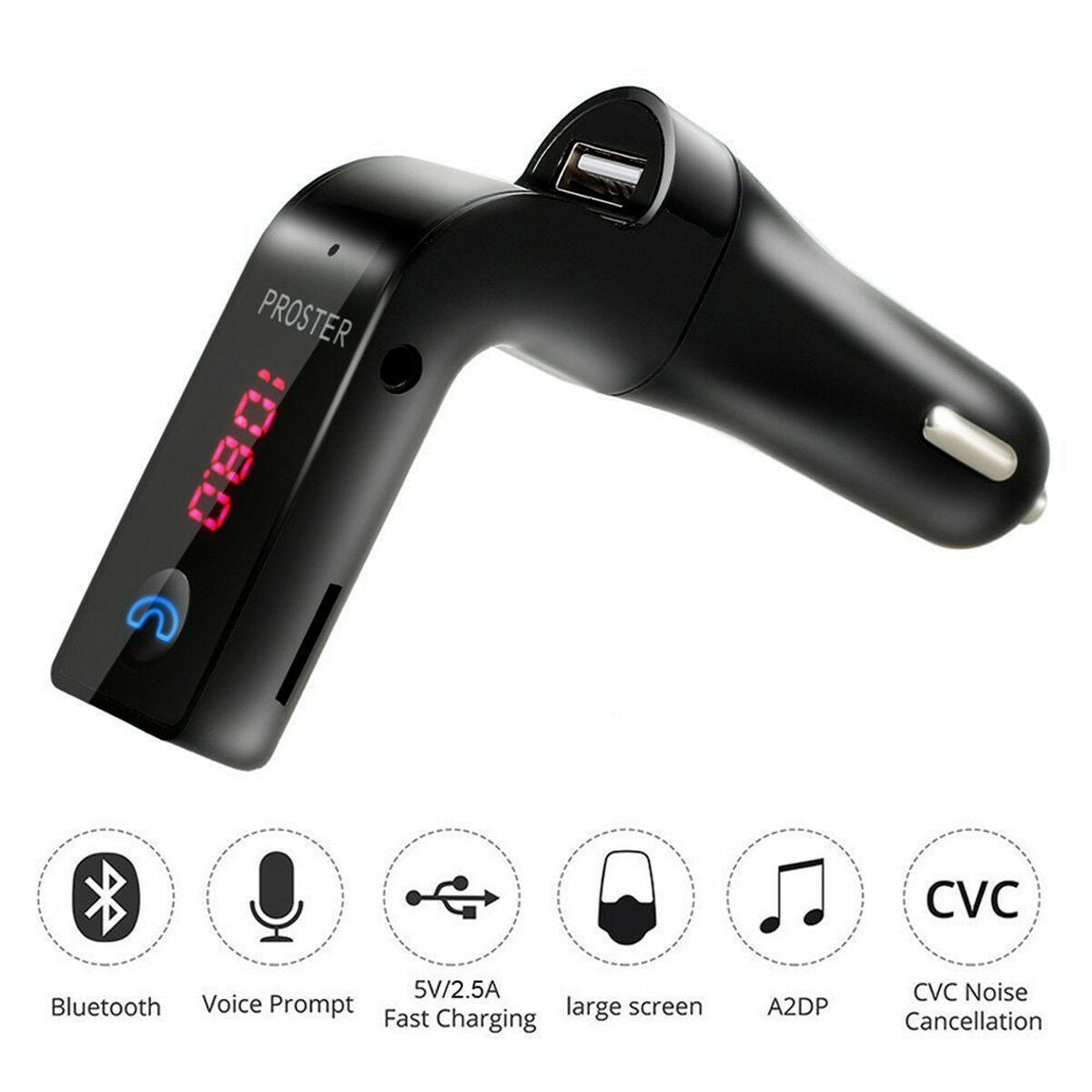 Bluetooth G7 Car Kit MP3 Player Handsfree FM Transmitter Radio USB Charger & AUX