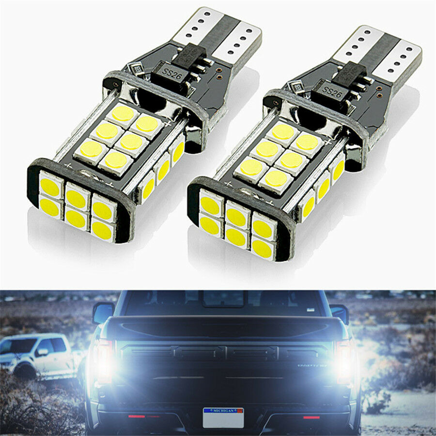 2pcs T15 White 24SMD LED Bulbs Exclusively Designed for Backup Reverse Lights 5W