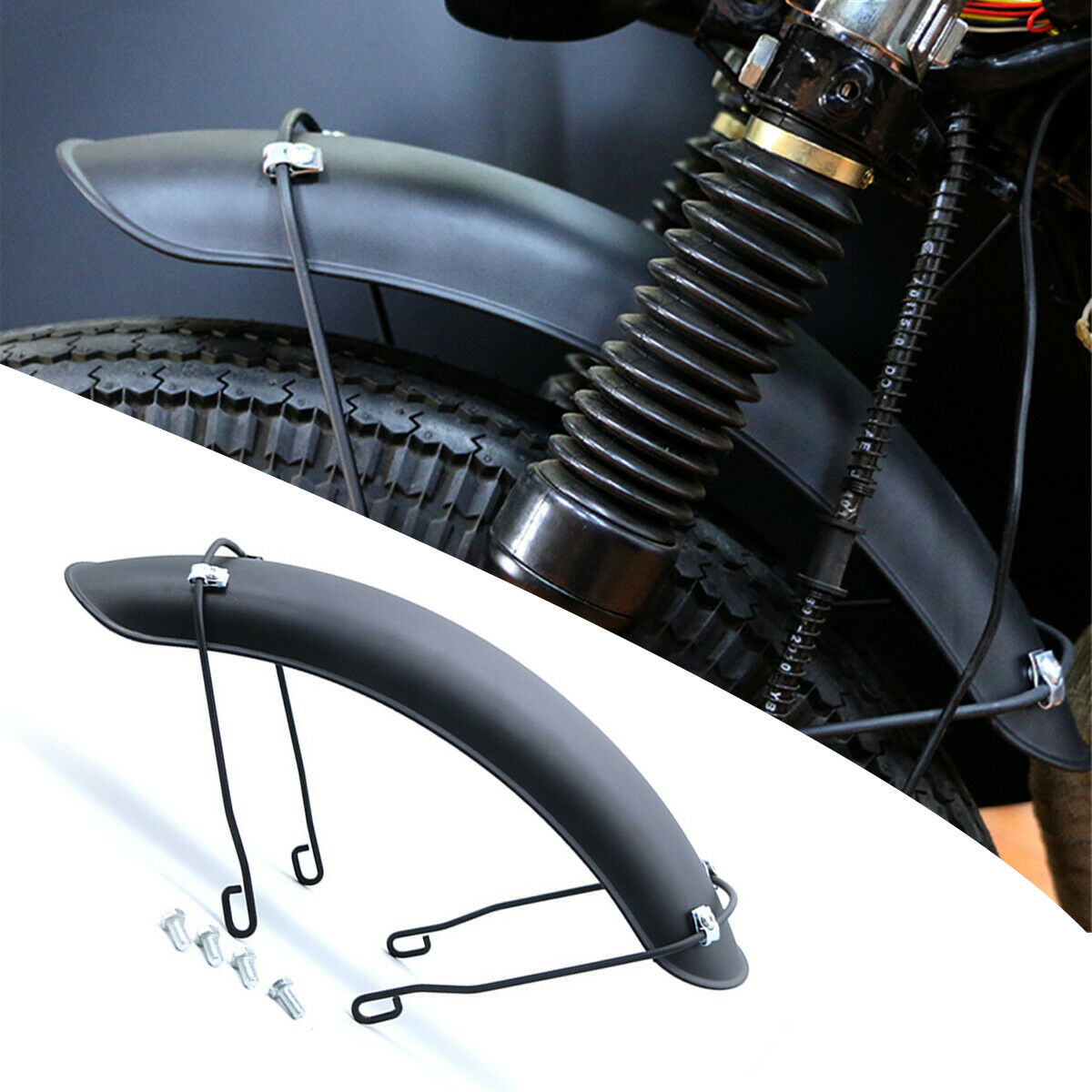 Motorcycle Front Wheel Fender Metal Mudguard Guard Protection Matte Black