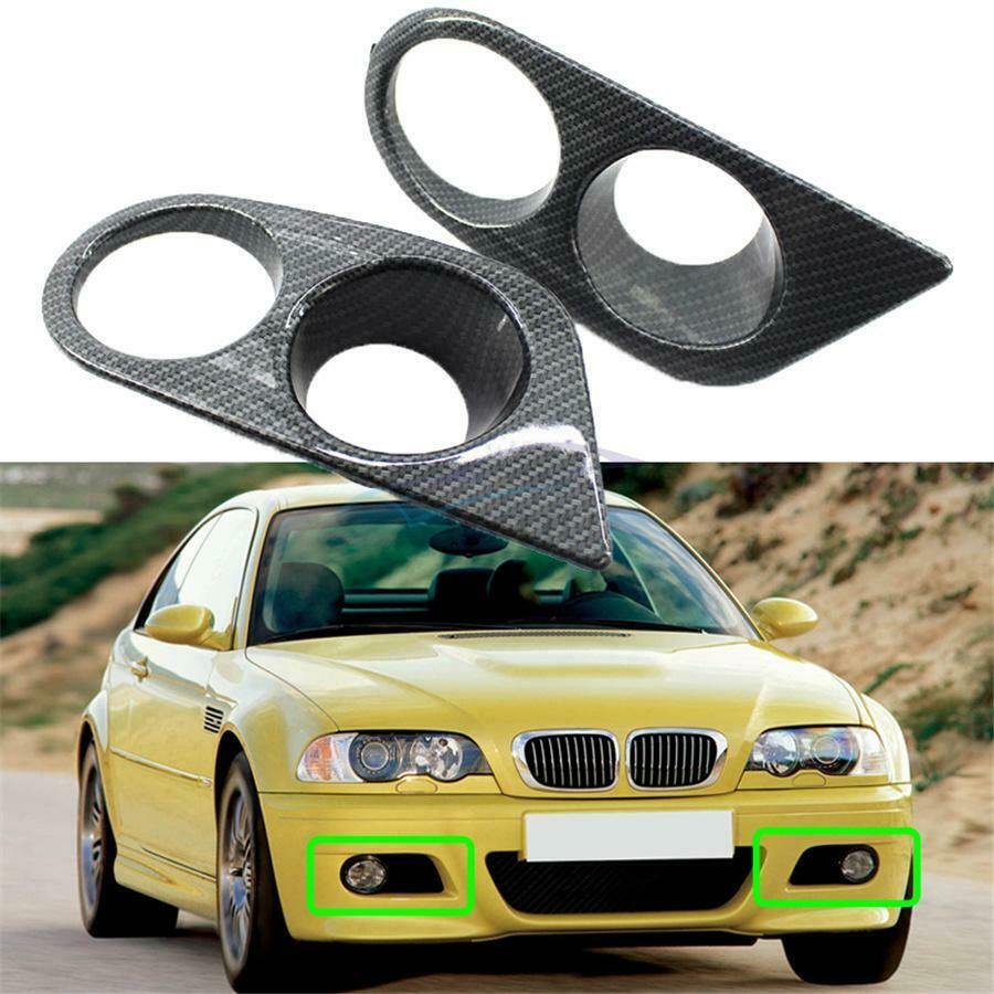 1 Pair Black Carbon Fiber Style Fog Light Cover For BMW E46 M3 2-Door 2001-2006