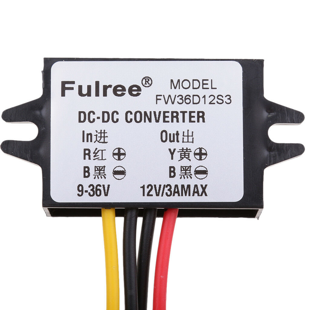DC 12V/24V to 12V 3A Converter Module Buck Wide Voltage  Regulator