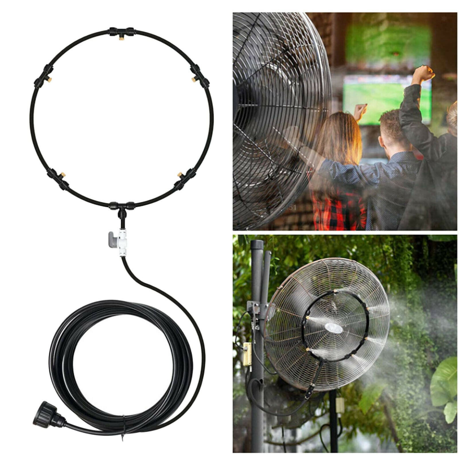 Misting System Water Mist Nozzles Fan Cooling Greenhouse Garden Irrigation