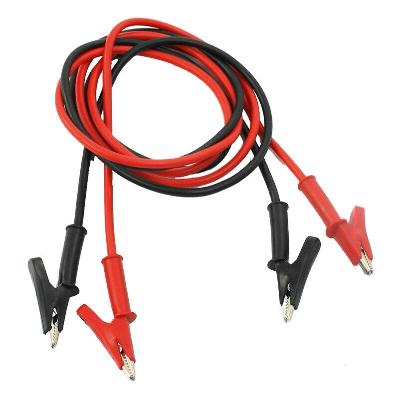 1m Long Alligator Clip Electrical Clamp Insulated Test Lead Cable Pair Z5F7F7