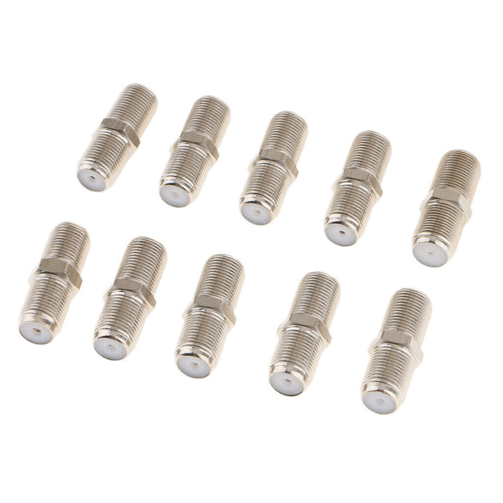 10Pcs F-Type Female to Female TV Cable Connector/ Joint/ Adapter Coax Joiner