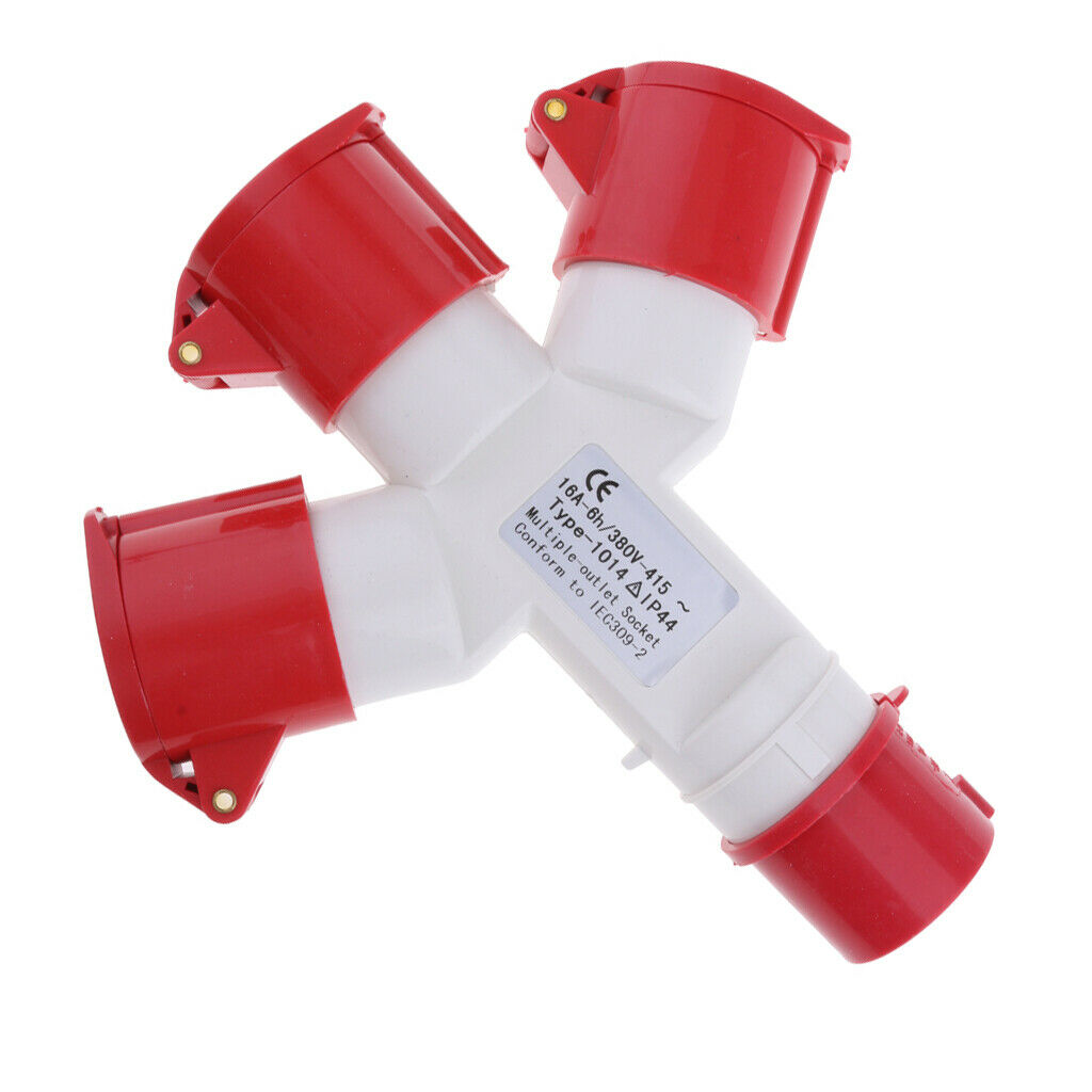2 PCS 3 Way Splitter Industrial Connector Rated Voltage: 380V and 220-250V 22.5