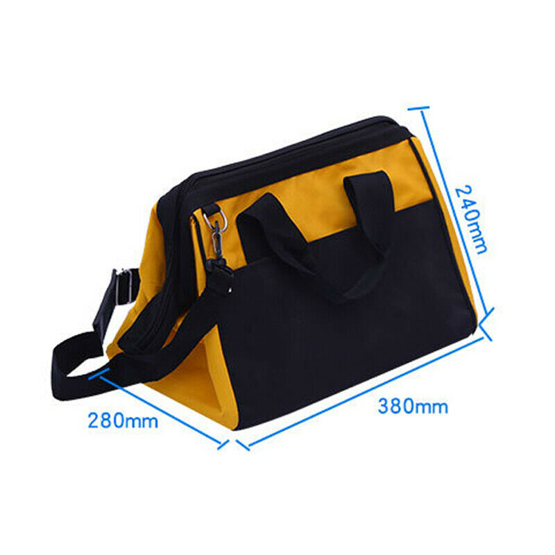 Heavy Duty Tool Bag Hard Base Wide Mouth Ultra-Rigid Base Organizer Storage Bag