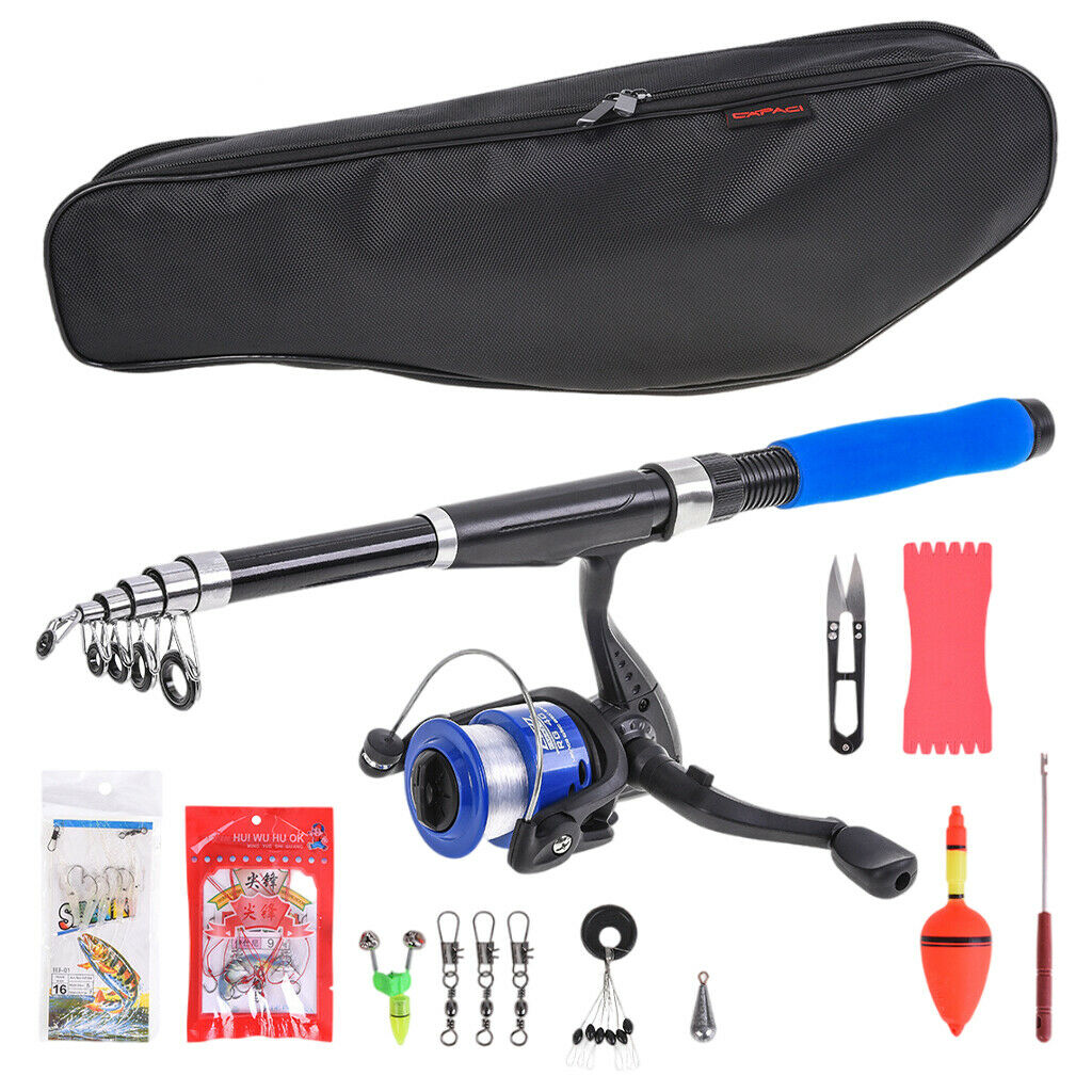 Fishing Rod Reel Combos FRP Fiber Telescopic Pole Reel Kit Gear Accessories
