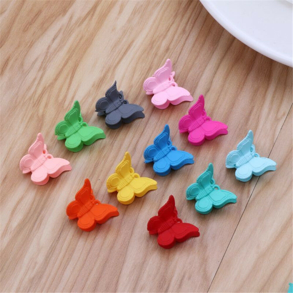 30 Mixed Mini Plastic Butterfly Hair Clips Accessories Butterfly Flower Claws US