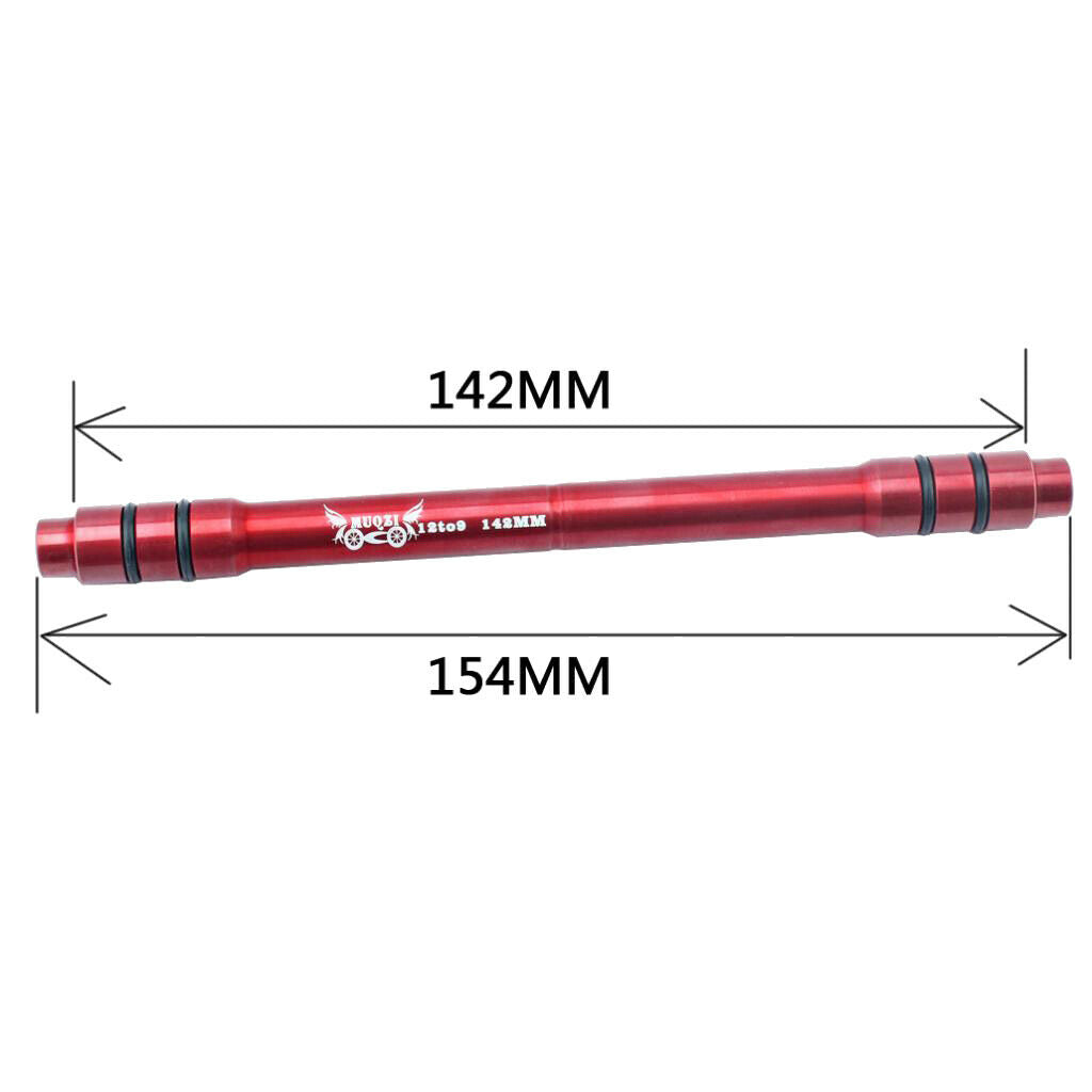Bike 12 to 9mm Thru Axle Quick Release Hub Conversion Skewer Adapter 142 Red