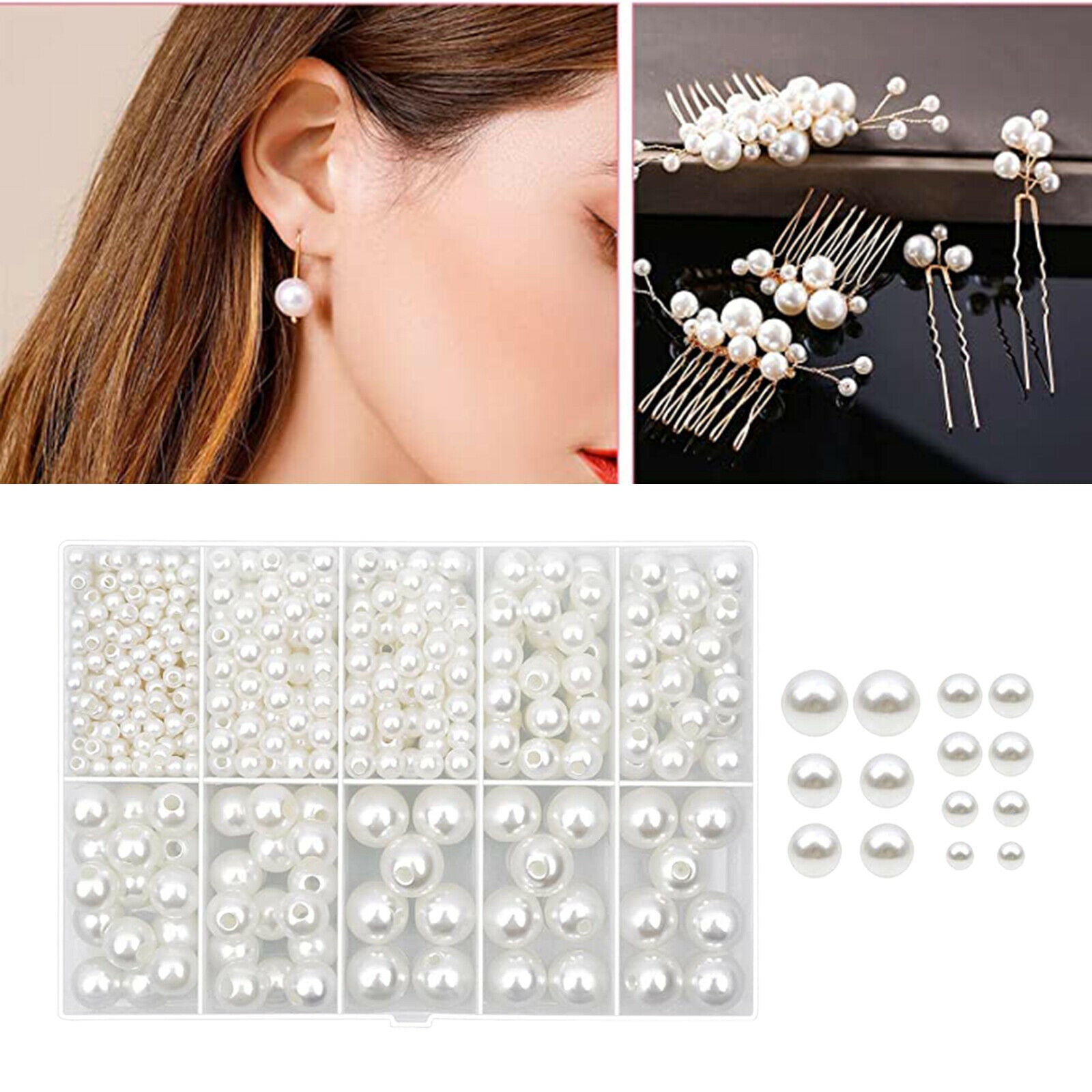 470 Pieces Spacer Beads DIY Bracelet Choker Earrings Jewelry Repairing