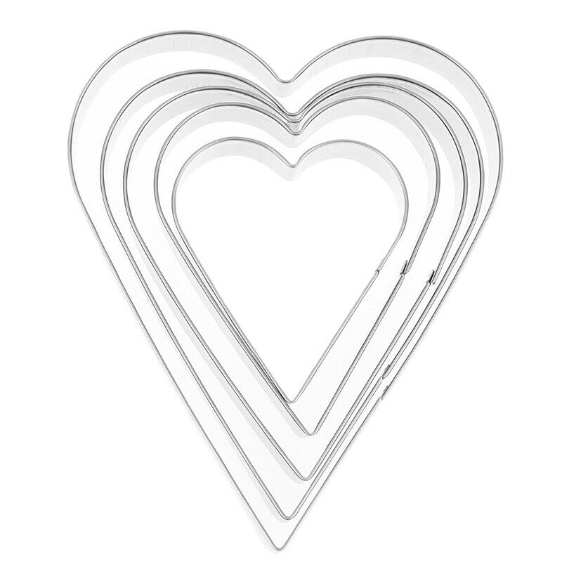 5pcs/set Heart Shape Cookie Cutter Cake Decorating Tools Fondant Fondant .l8