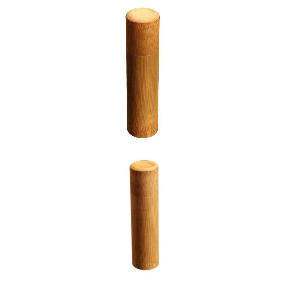 2x Bamboo Mini Tea Canister Tea Box Tube Jar Portable Travel Tea Canisters Cover