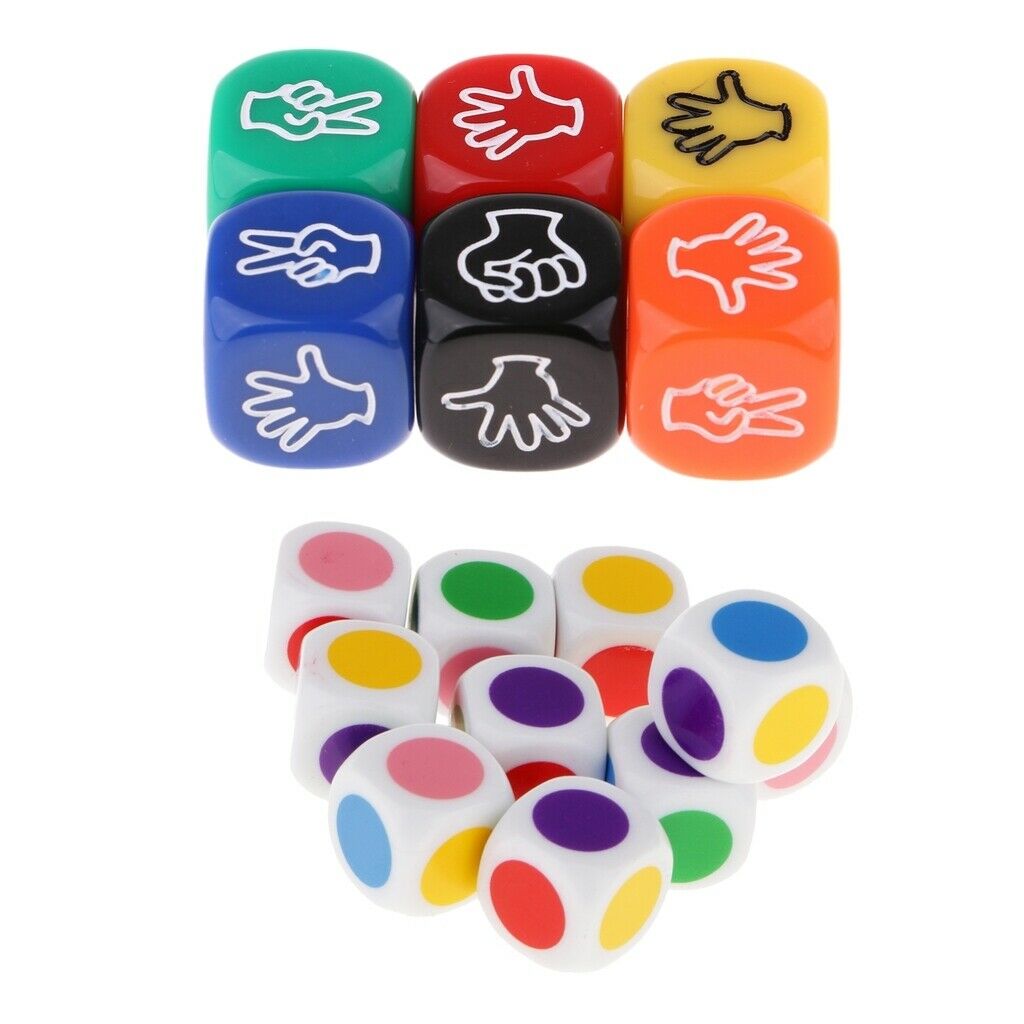 Set of 16 Multicolor Counting 6 Side Dices for Roleplaying DND Party Game
