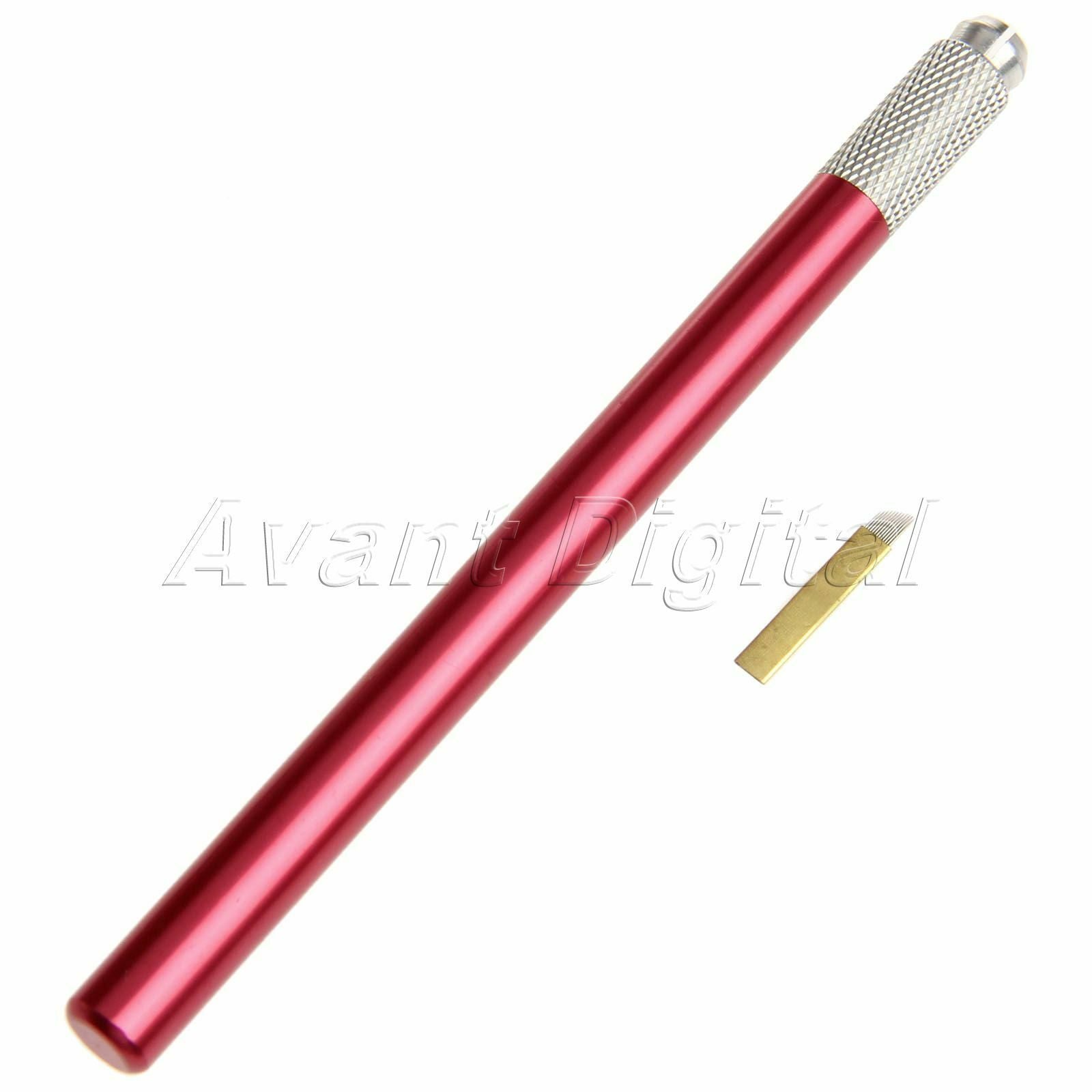Manual Microblading Tattoo Pen + 10pc 12pin Blade Needle Makeup Eyebrow Tools